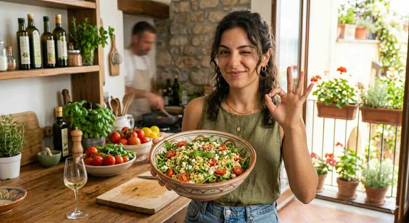Lemon Herb Orzo with Cherry Tomatoes and Arugula · RecipeUncle